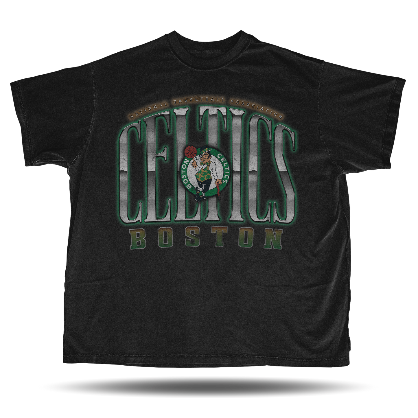 Boston Celtics - Chrome Logo - T-Shirt