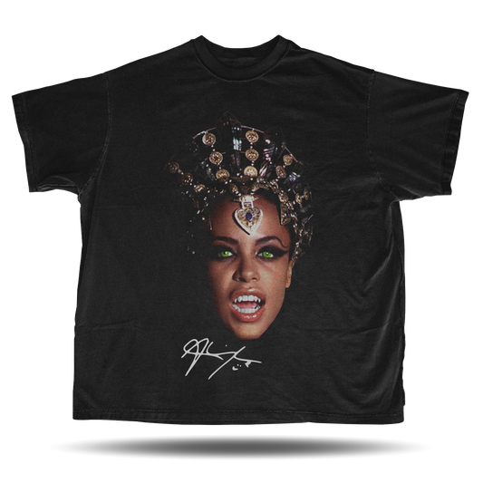 Aaliyah - Big Head - Oversized Vintage Bootleg T-Shirt – 90s Hip-Hop Retro