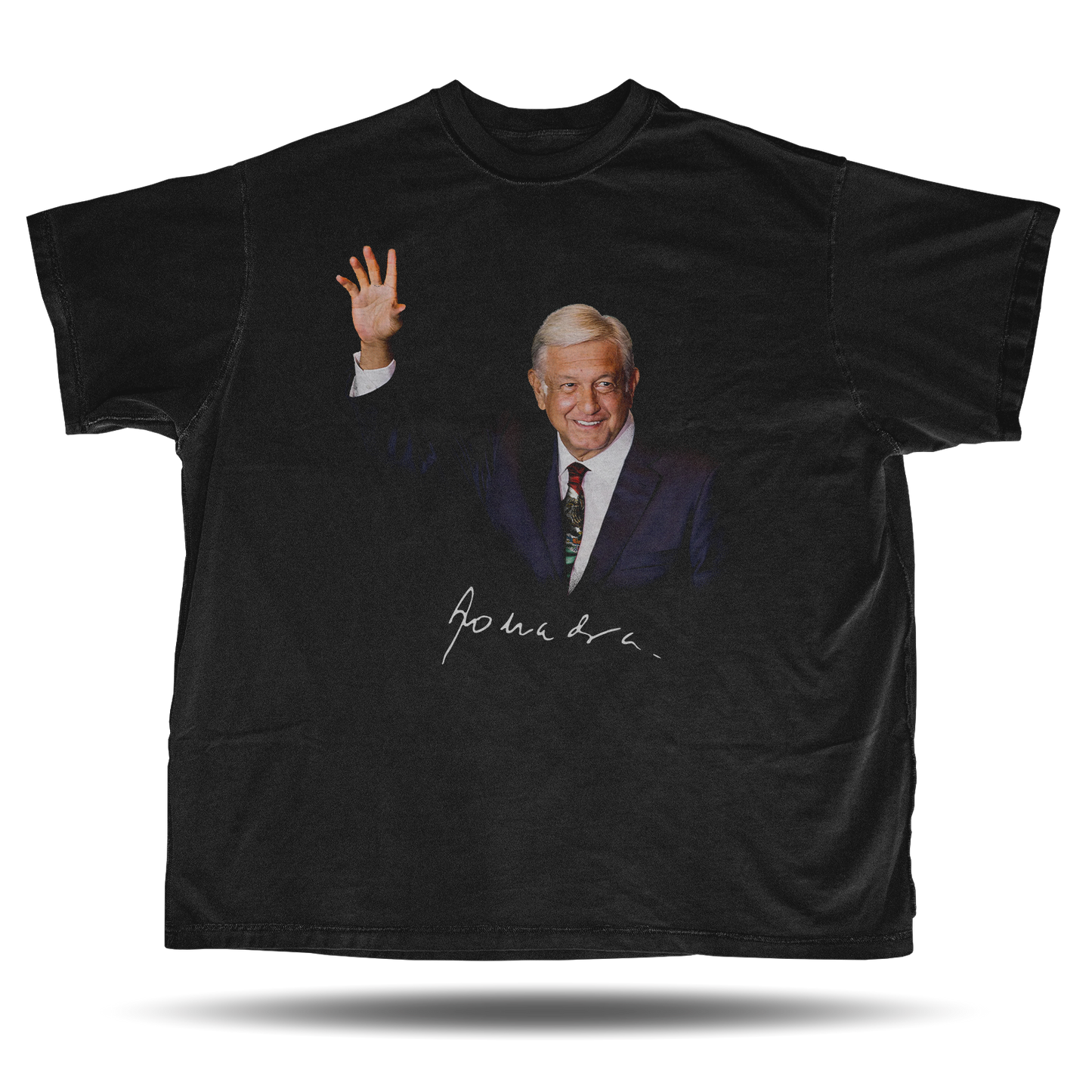 Lopez Obrador - Big Head - Oversized Vintage Bootleg T-Shirt – 90s Hip-Hop Retro