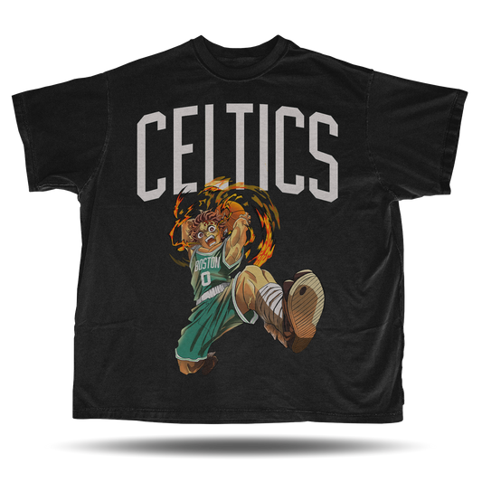 Celtics Tanjiro Oversized Vintage Bootleg T-Shirt