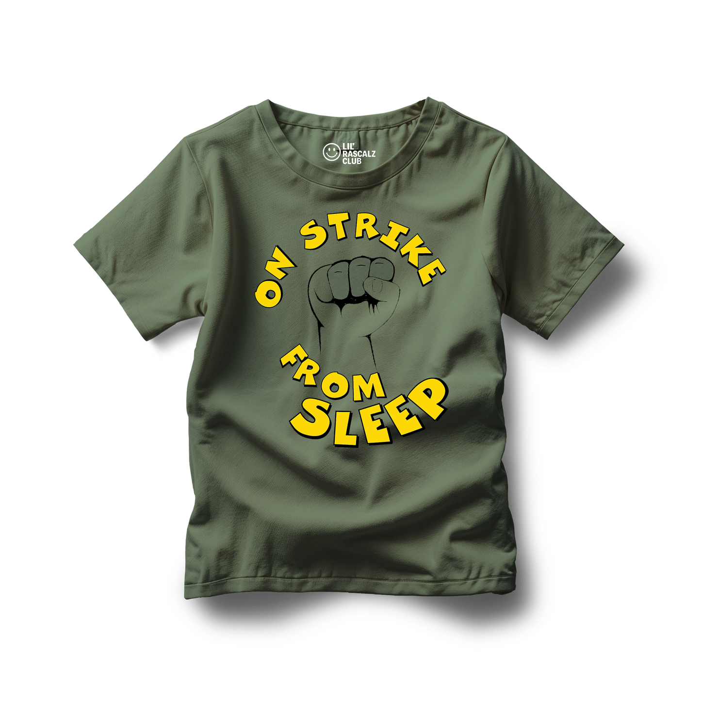 On Strike From Sleep Kids T-Shirt