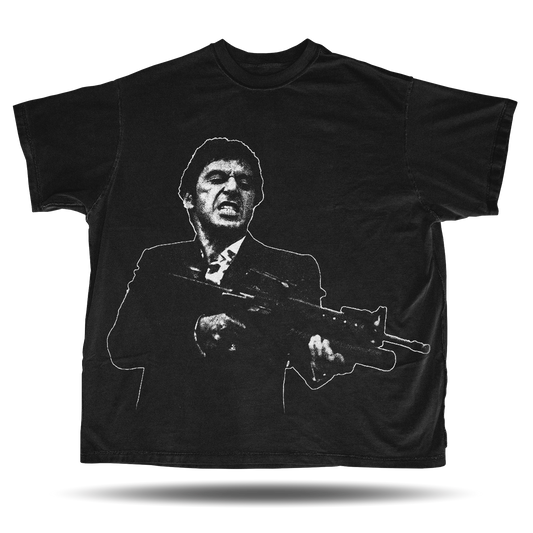 “Say Hello to My Little Friend” – Scarface Iconic Scene Tee