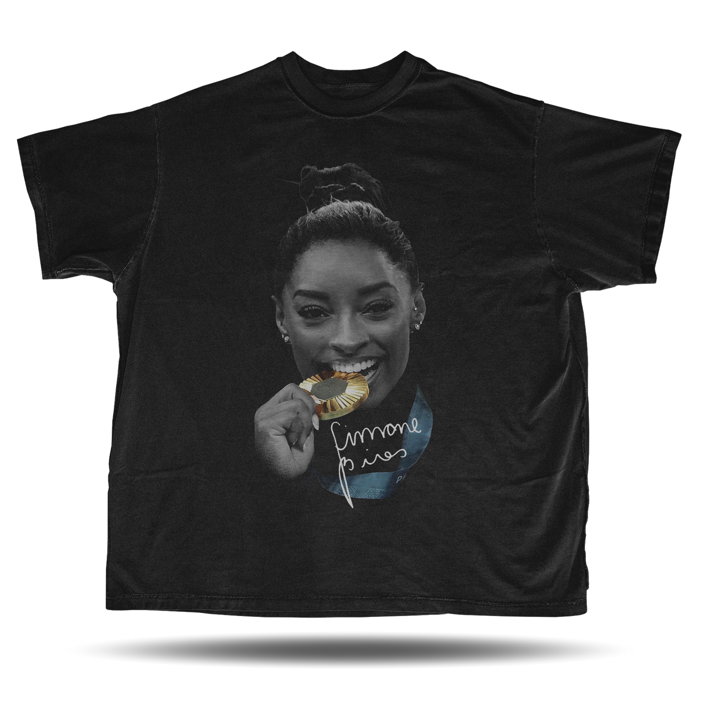 Simone Biles - Big Head - Oversized Vintage Bootleg T-Shirt – 90s Hip-Hop Retro