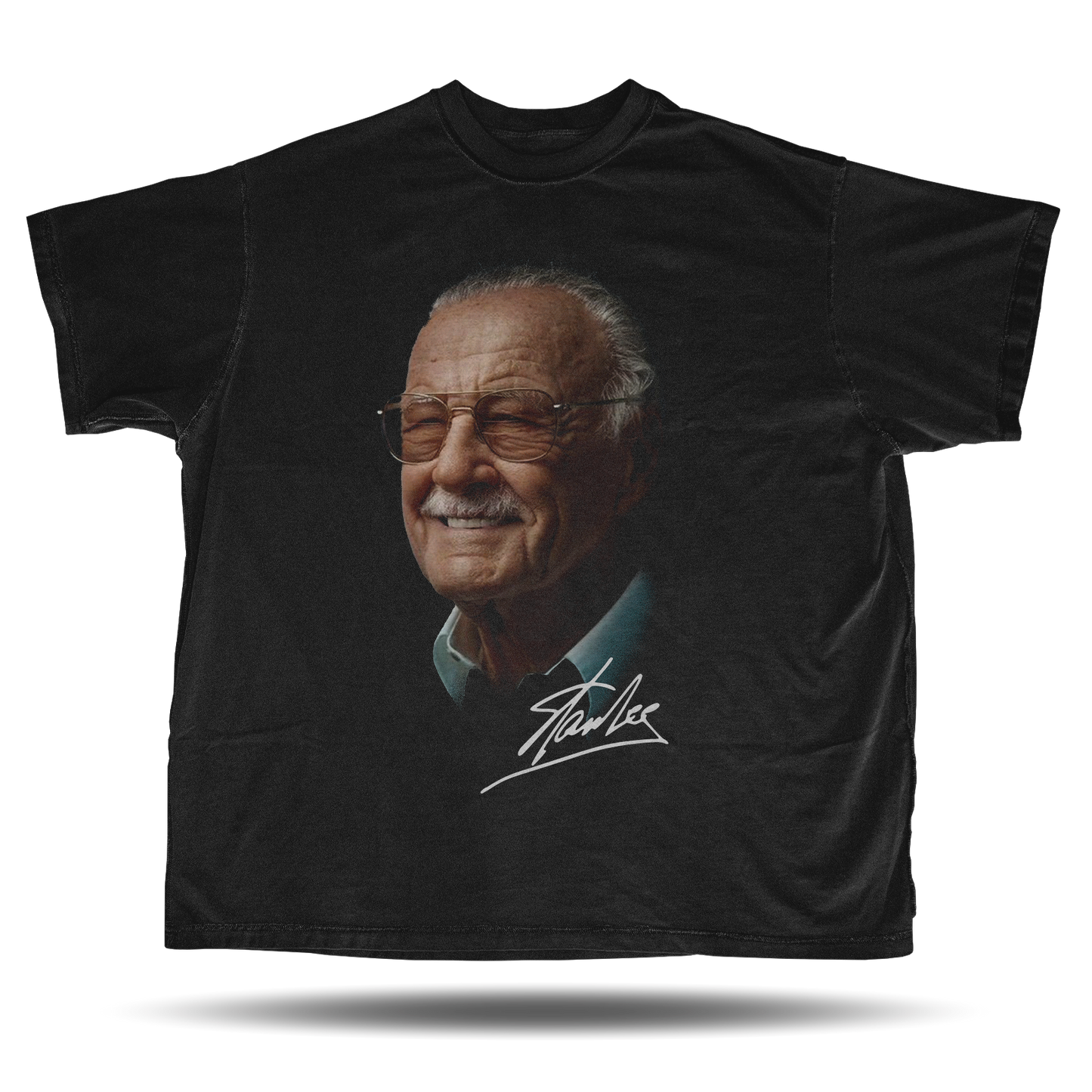 Stan Lee - Big Head - Oversized Vintage Bootleg T-Shirt – 90s Hip-Hop Retro